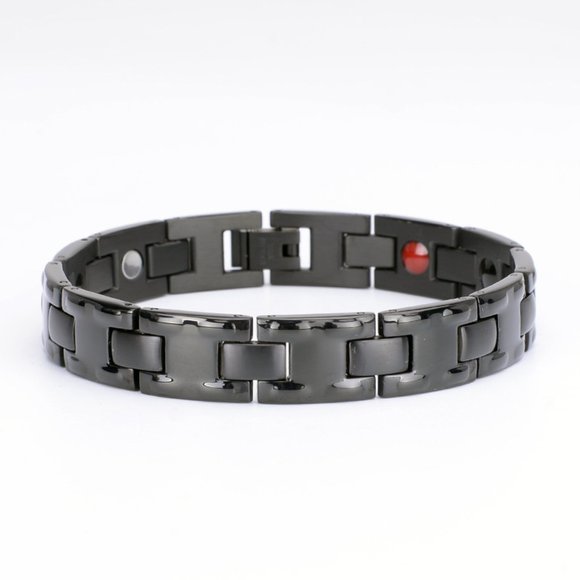 New! Energy Bracelet Stainless Steel Titanium Black Tungsten Magnetic - Picture 2 of 9